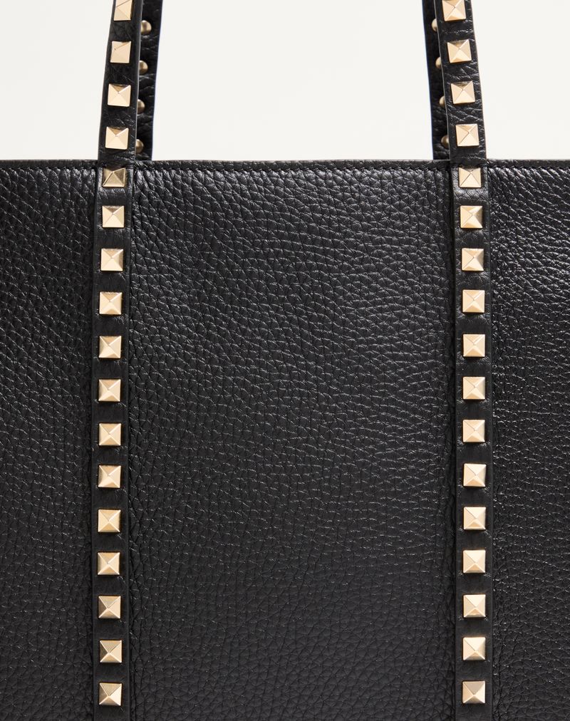Bolsa Valentino Garavani Rockstud Shopping Bag em couro de bezerro granulado