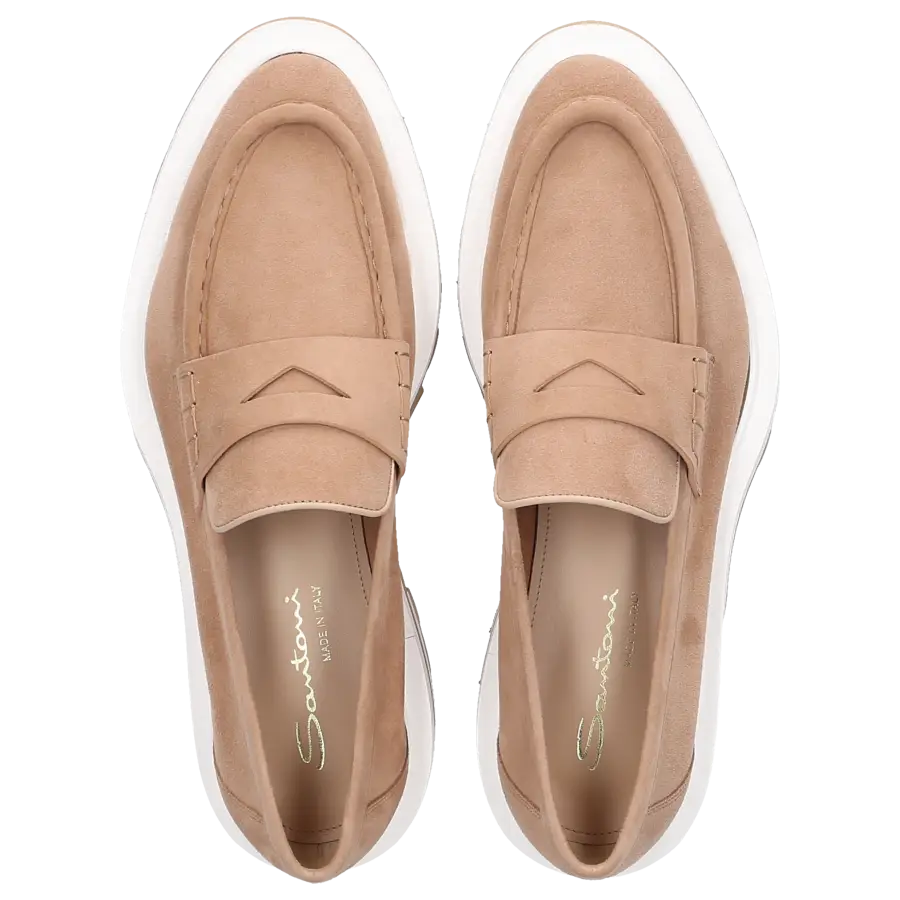 Santoni - Loafer 59950 Veloursleder - beige