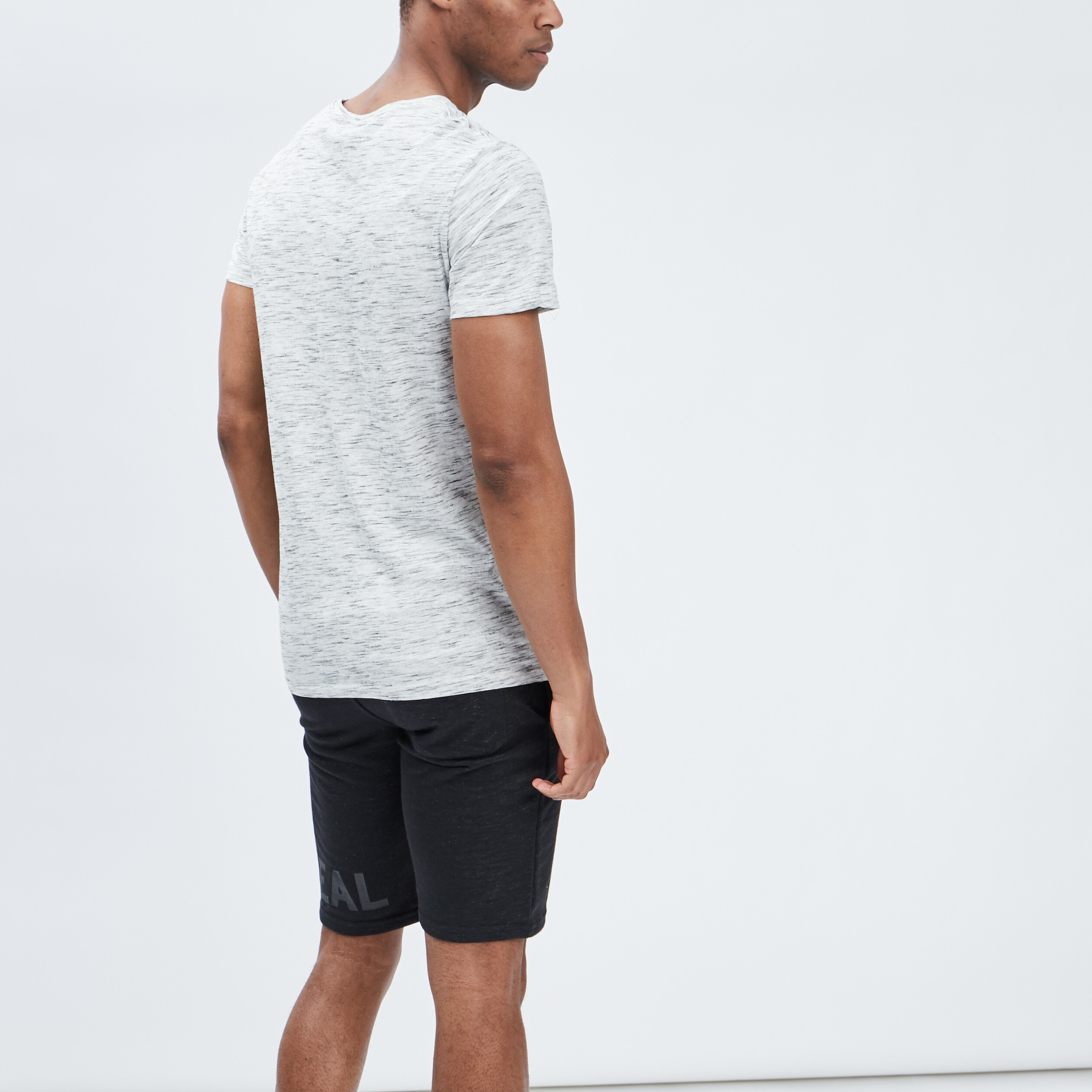 T-shirt manches courtes chiné ecru homme | La Halle