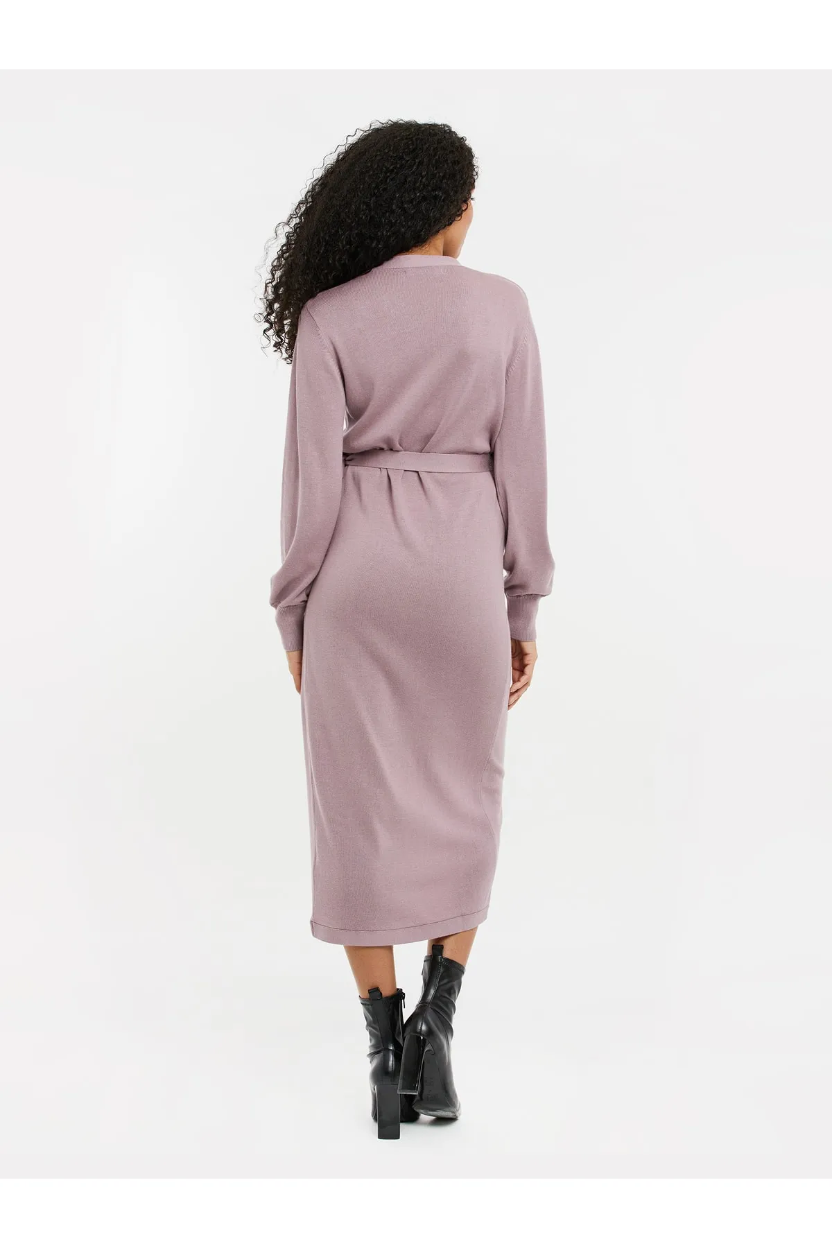 Threadbare  Kleid Lades Muskatnuss gestricktes Midi-Wickelkleid