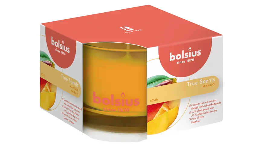 bolsius Duftglas medium True Scents Mango Mango