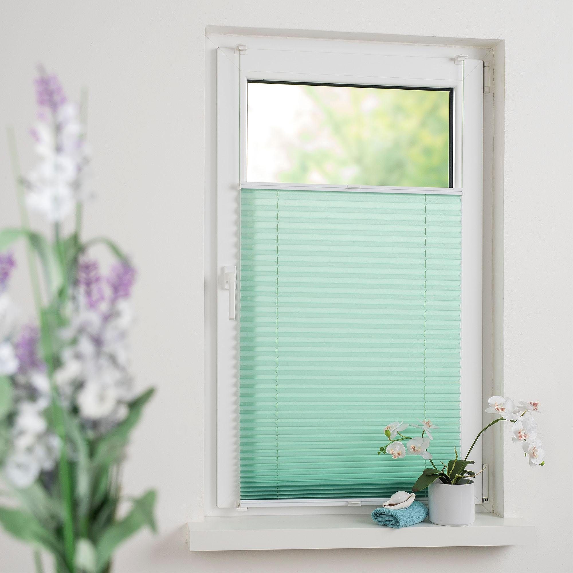 Plissee Pastell, Liedeco, Lichtschutz, ohne Bohren, verspannt, Klemmfix, Klemmfix-Plissee, Pastell