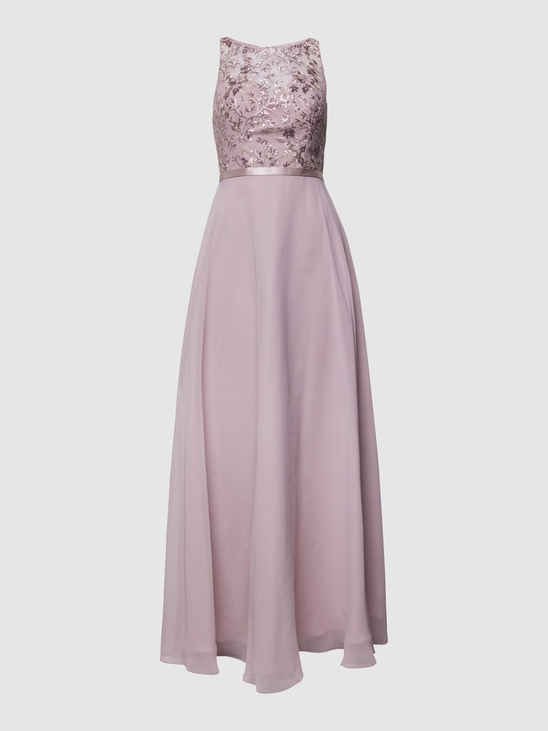 Abendkleid mit Paillettenbesatz in mauve