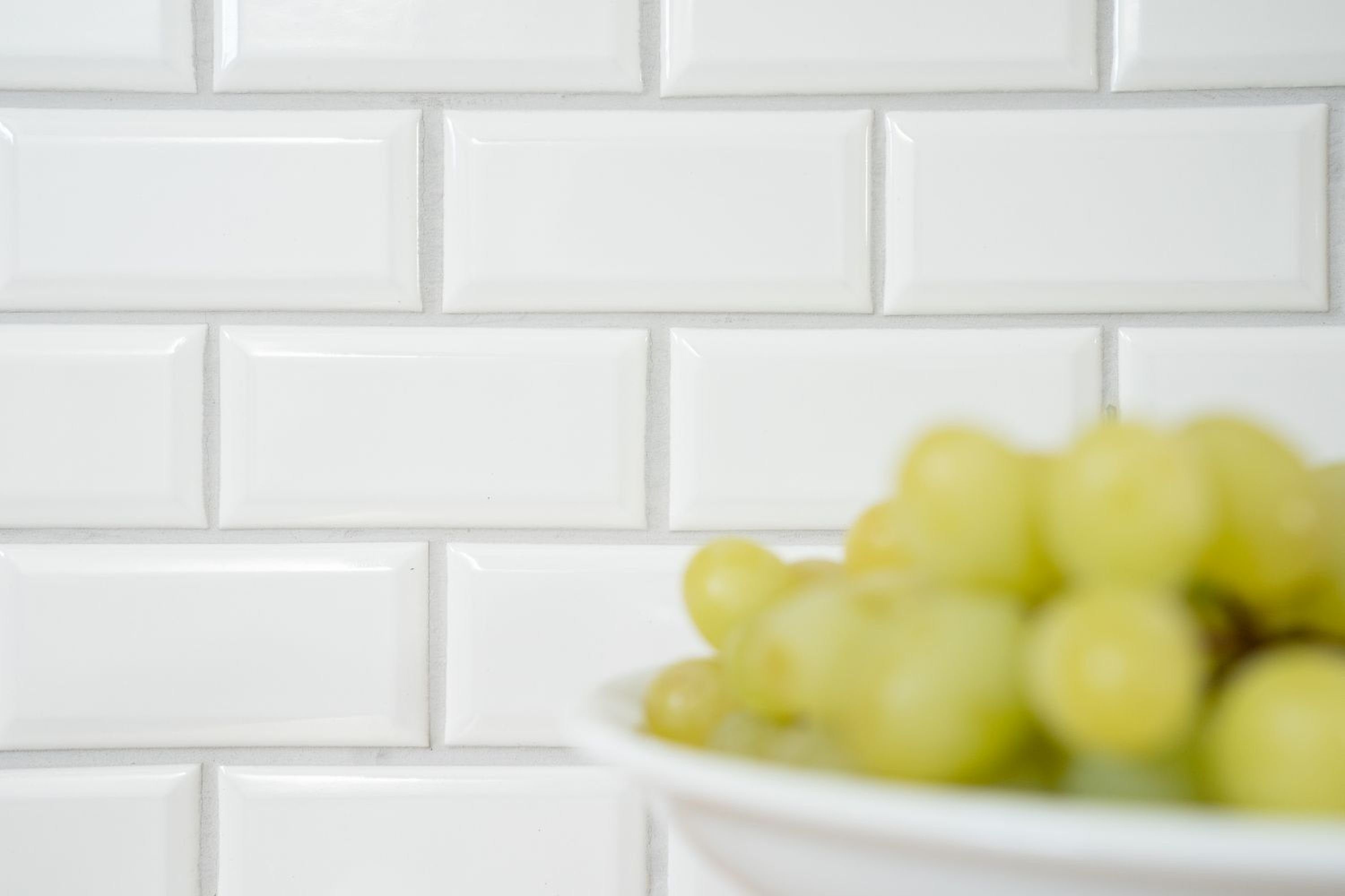 Mosani Mosaikfliesen Metro Subway WEISS Facette Mosaikfliese Keramik Küche Wand