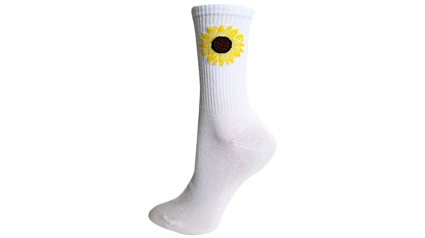 Damen Socken Crew Socks 2er-Pack mit 3D-Motiv weiß
