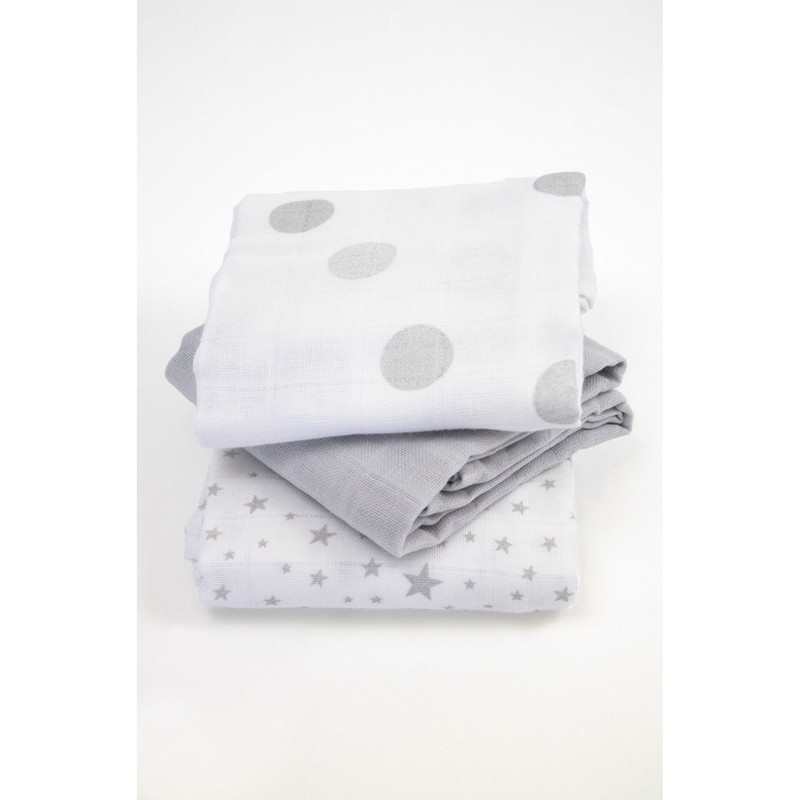 Set de 3 langes Coton Bio imprimés