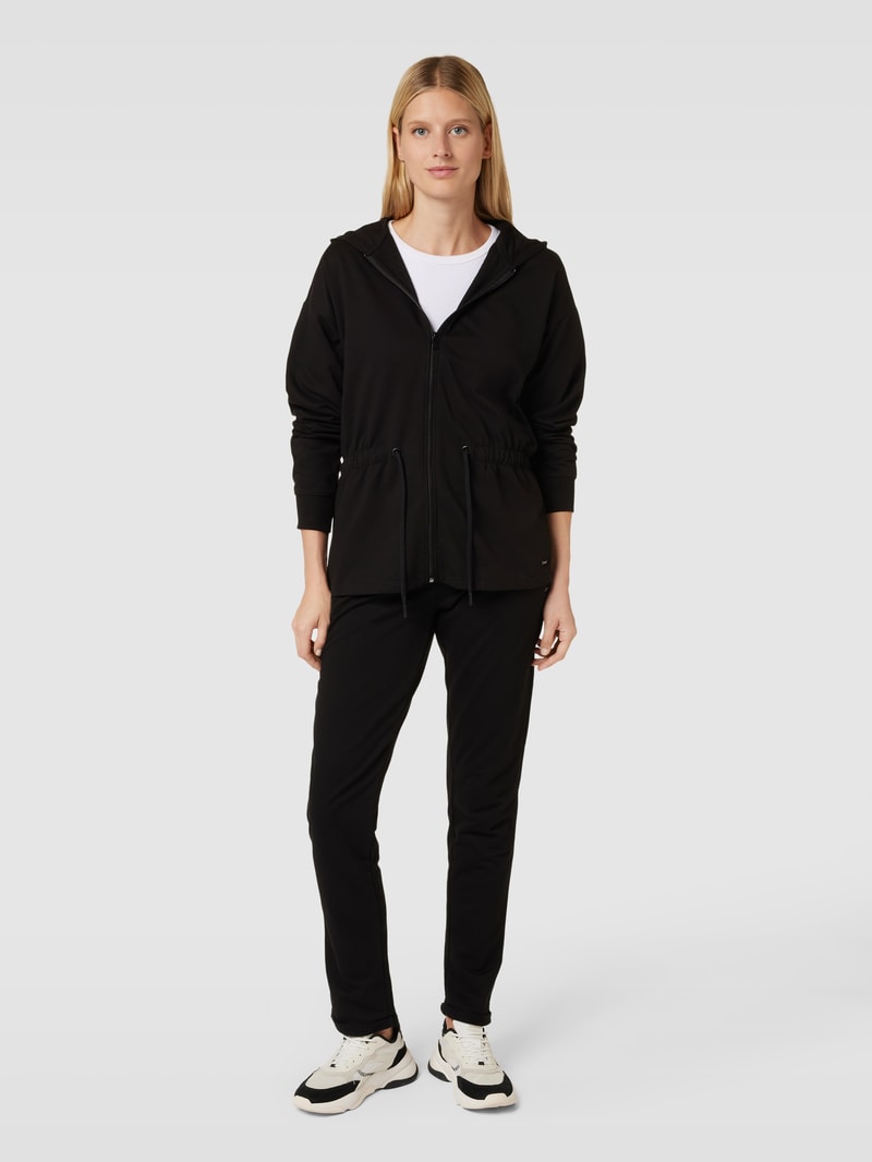 Sweatjacke mit Kapuze in schwarz