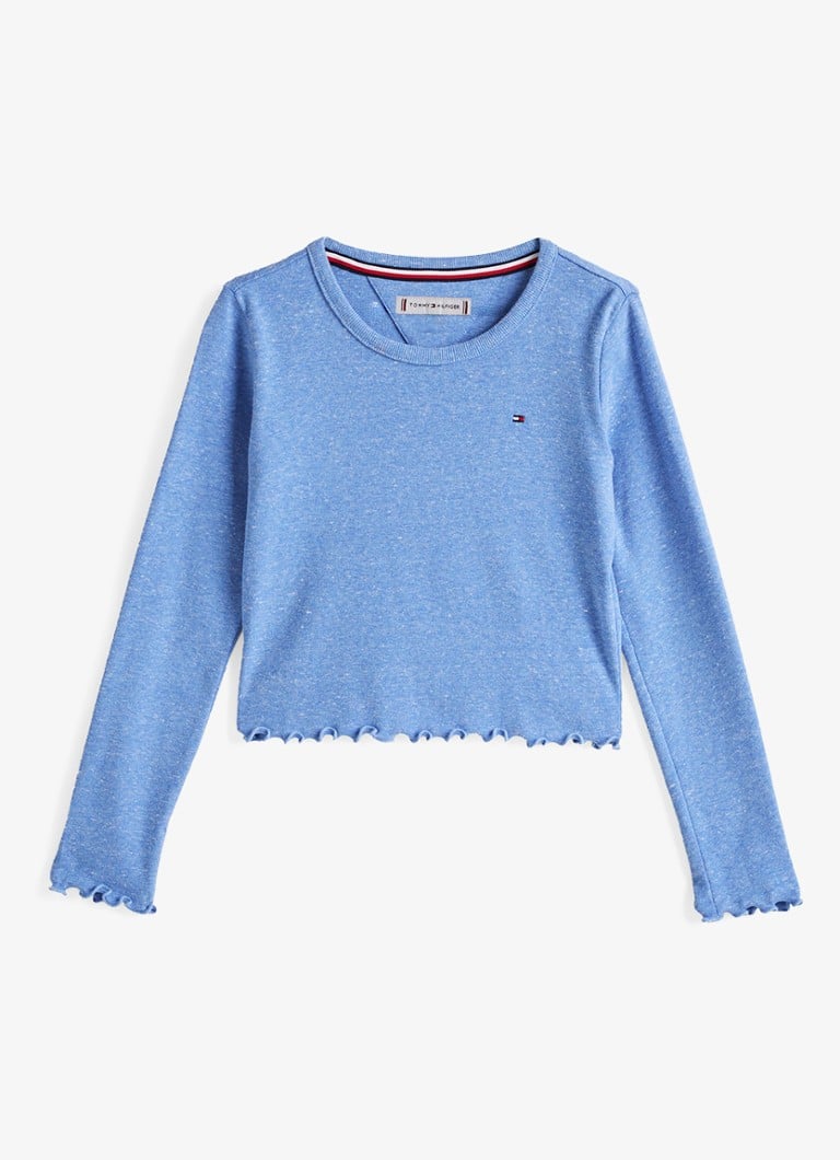 Tommy Hilfiger košulja dugih rukava s melange dizajnom i vezom logotipa