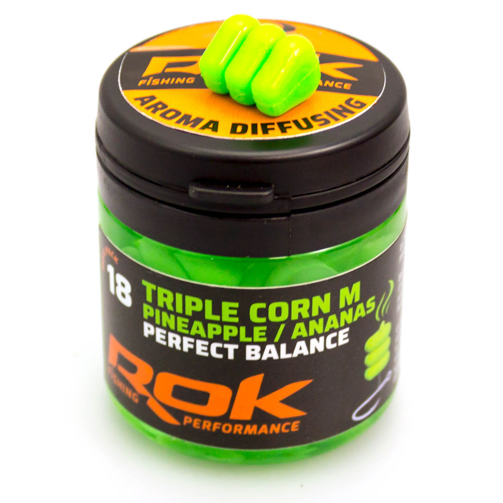 Artificial carp corn rok triple corn medium perf balance+dip (x18)
