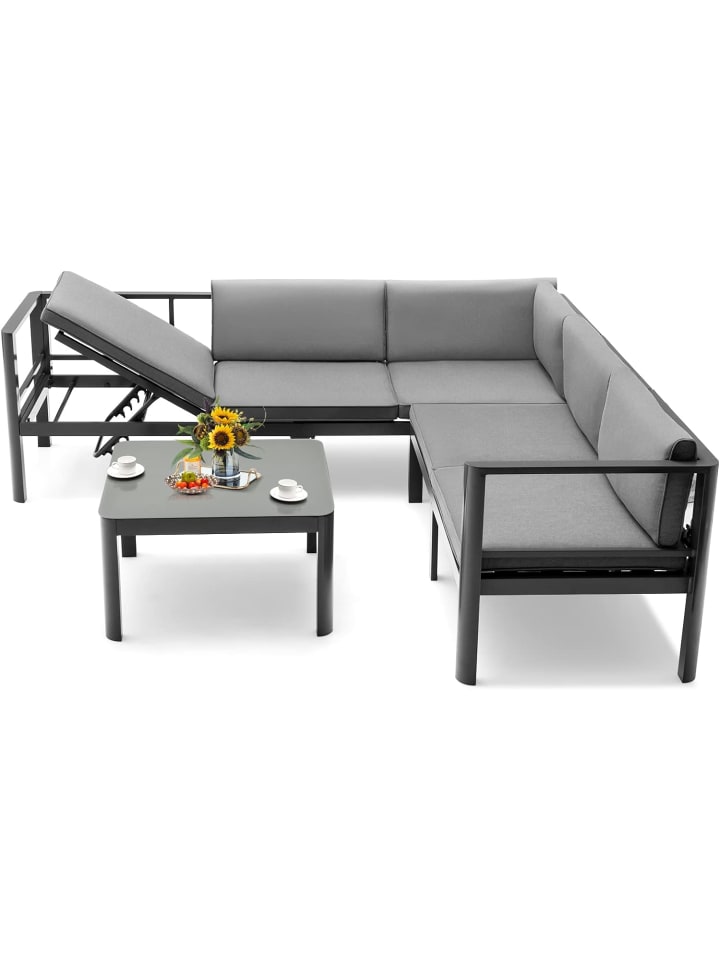 COSTWAY Lounge-Set für 4-5 Personen in Grau günstig kaufen onesize