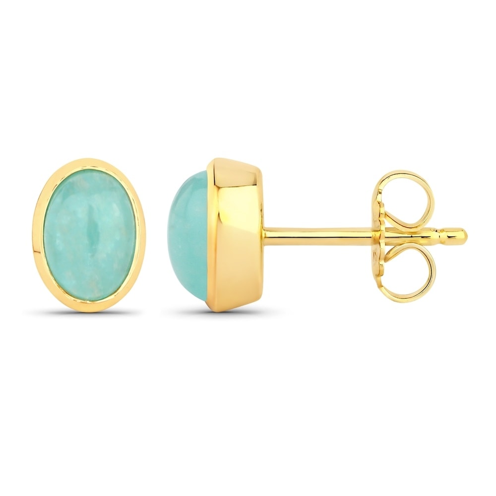 Rafaela Donata Boucles doreilles Argent sterling Amazonite en Or jaune Bijoux