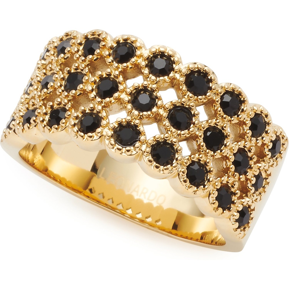 Leonardo Bague pour femme Acier inoxydable noir Bague