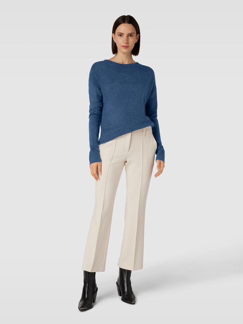Strickpullover in melierter Optik in rauchblau meliert