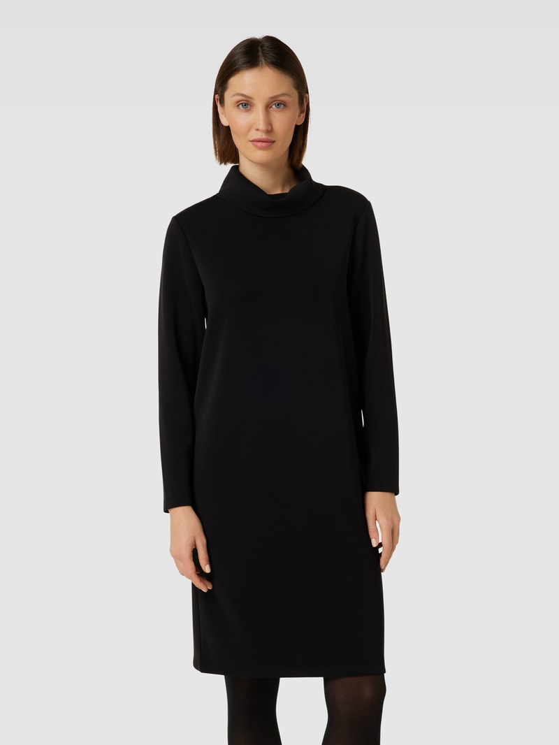 Knielanges Kleid mit Stehkragen Modell 'Scuba' in black