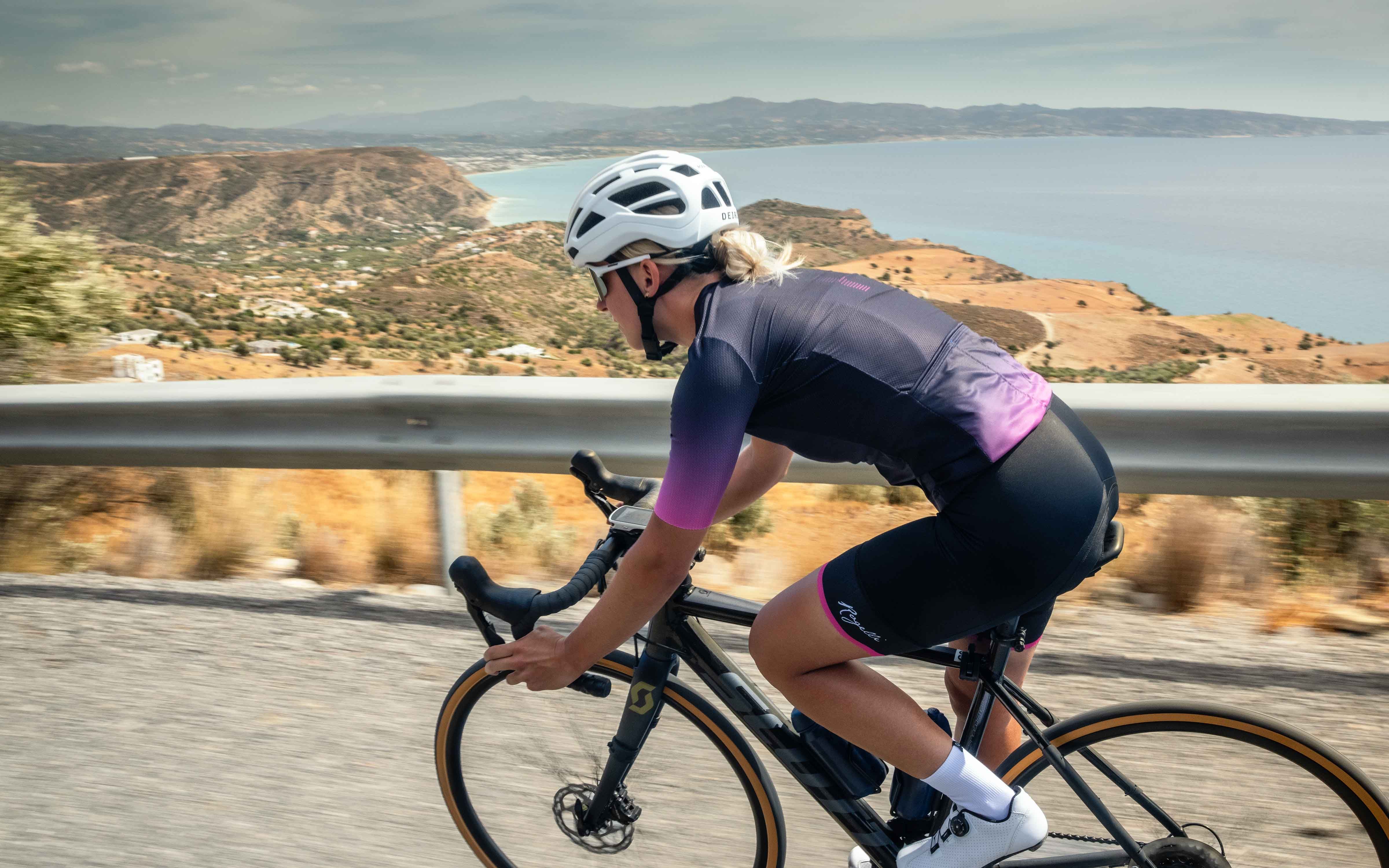 Rogelli Dawn Blau/Rosa Damen Radtrikot Kurzarm