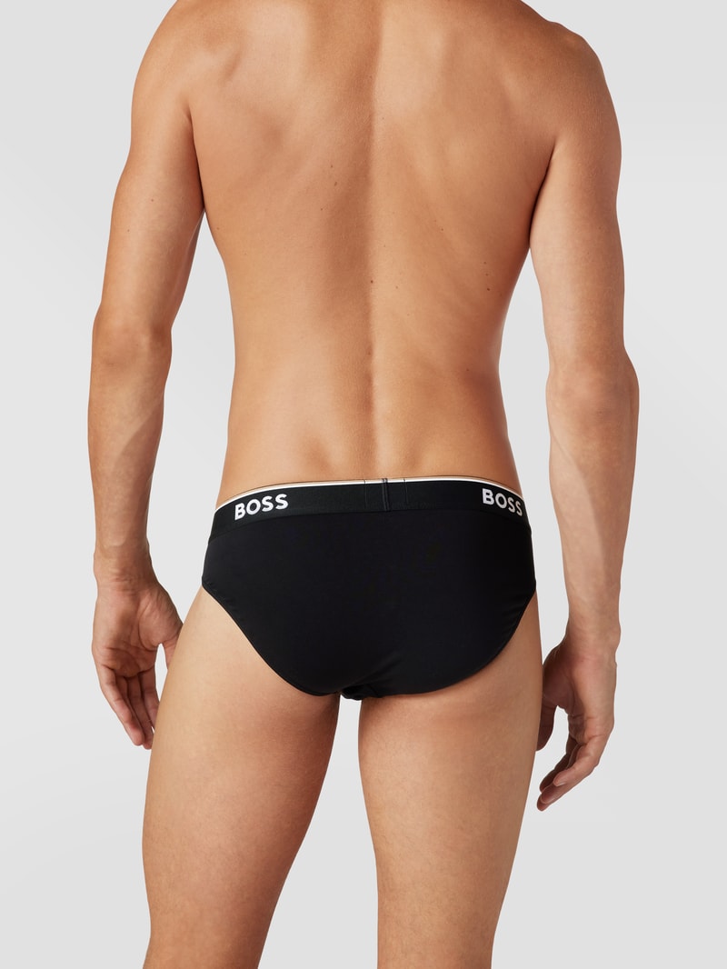 Slip mit Label-Details im 3er-Pack Modell 'Power' in schwarz