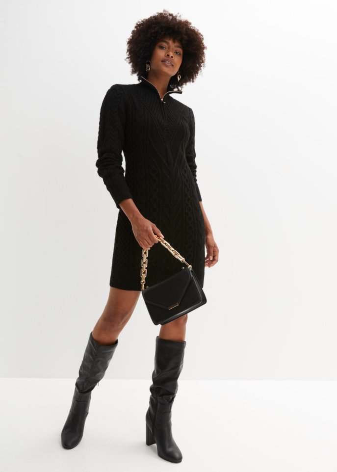 Strickkleid mit Reißverschluss