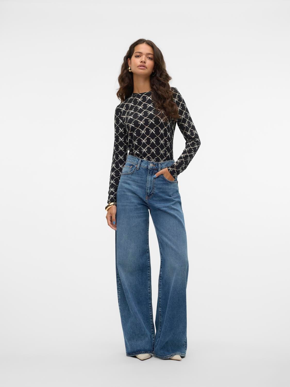 VMELINA Super High Rise Weiter Beinschnitt Jeans