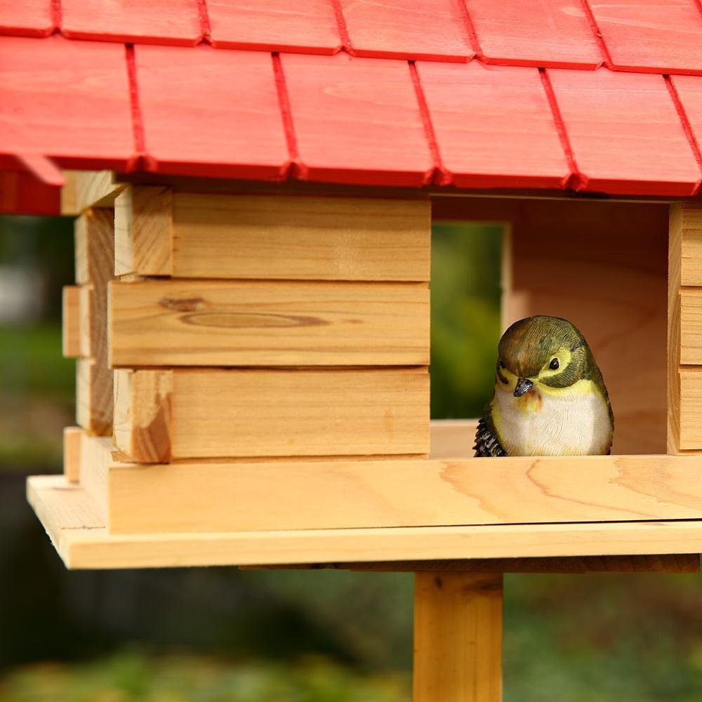Mucola Vogelhaus Vogelhaus Vögelhäuschen Holz Vogelfutterhaus XXL Vogelvilla, Dachschindeln und Haus sind lasiert