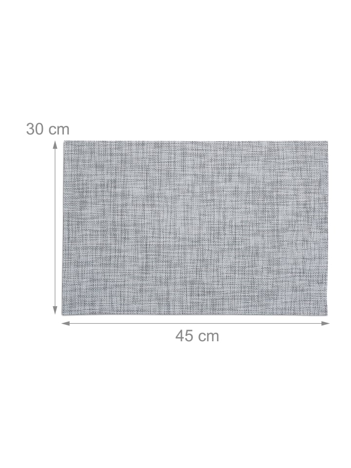 relaxdays 6tlg. Tischset in Grau - (B)45 x (T)30 cm günstig kaufen onesize