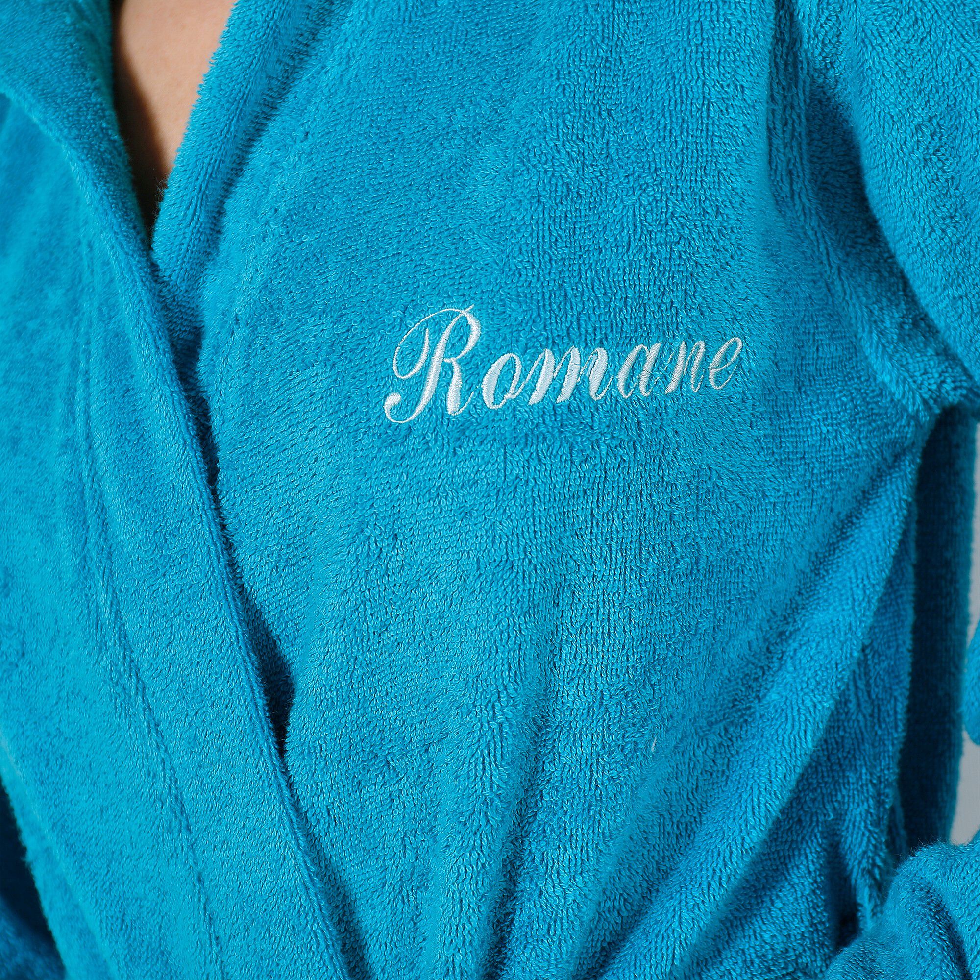 Peignoir mixte adulte col capuche éponge bouclette