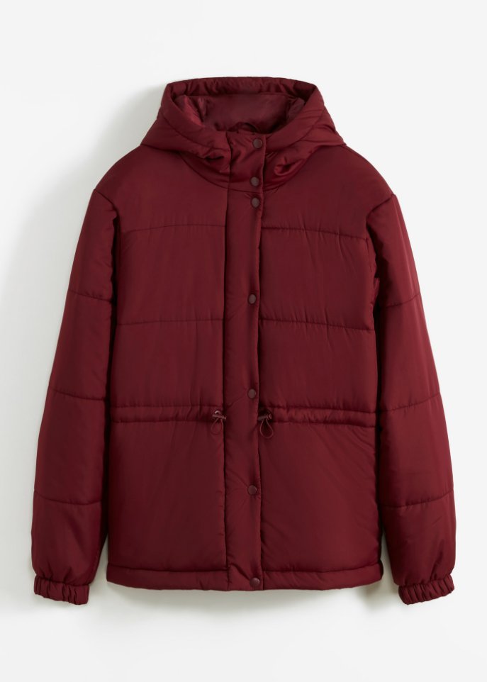 Verkürzte Steppjacke mit Kapuze und Taillenregulierung
