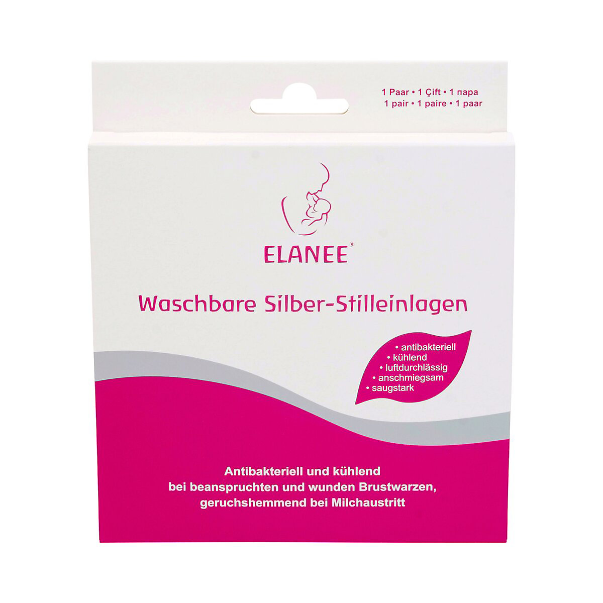 2er-Pack Stilleinlagen mit Silber, waschbar