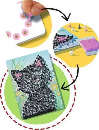 String Art Katzen - Bastelset für Kinder ab 6 Jahren