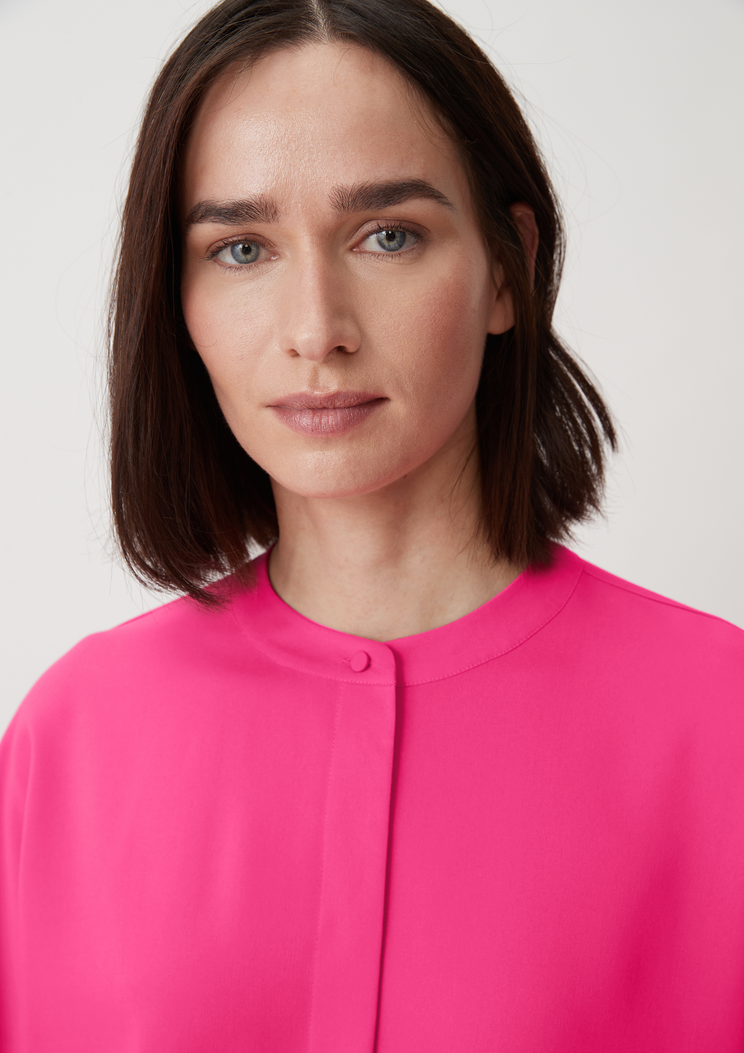 Twill-Bluse aus Viskosemix - pink