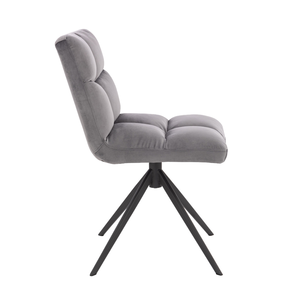 Home Deluxe Esszimmerstuhl drehbar 2er Set NODA – Samt Hellgrau