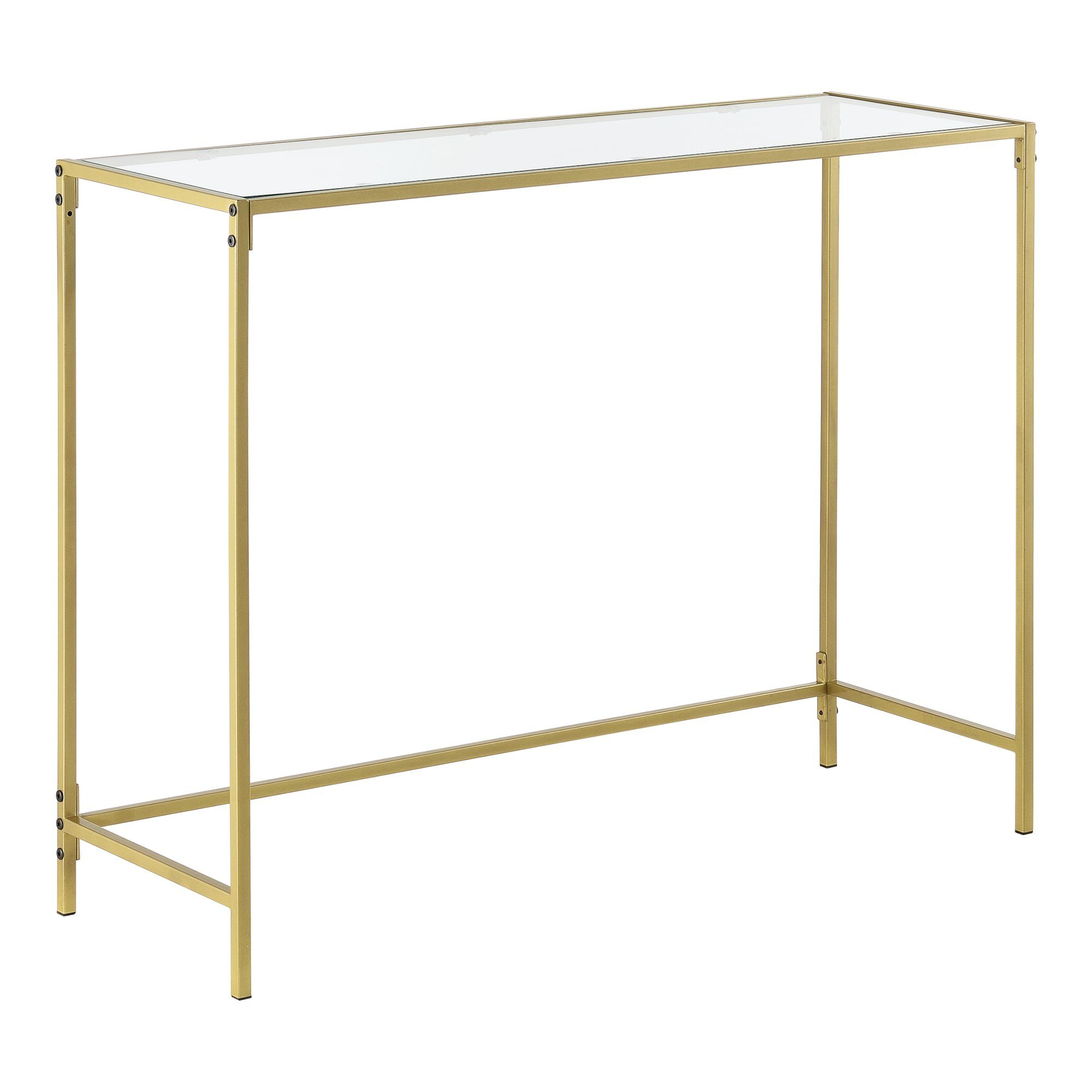 en.casa Konsolentisch, Alajärvi Flurtisch Beistelltisch Wandtisch 100x35x80cm Gold