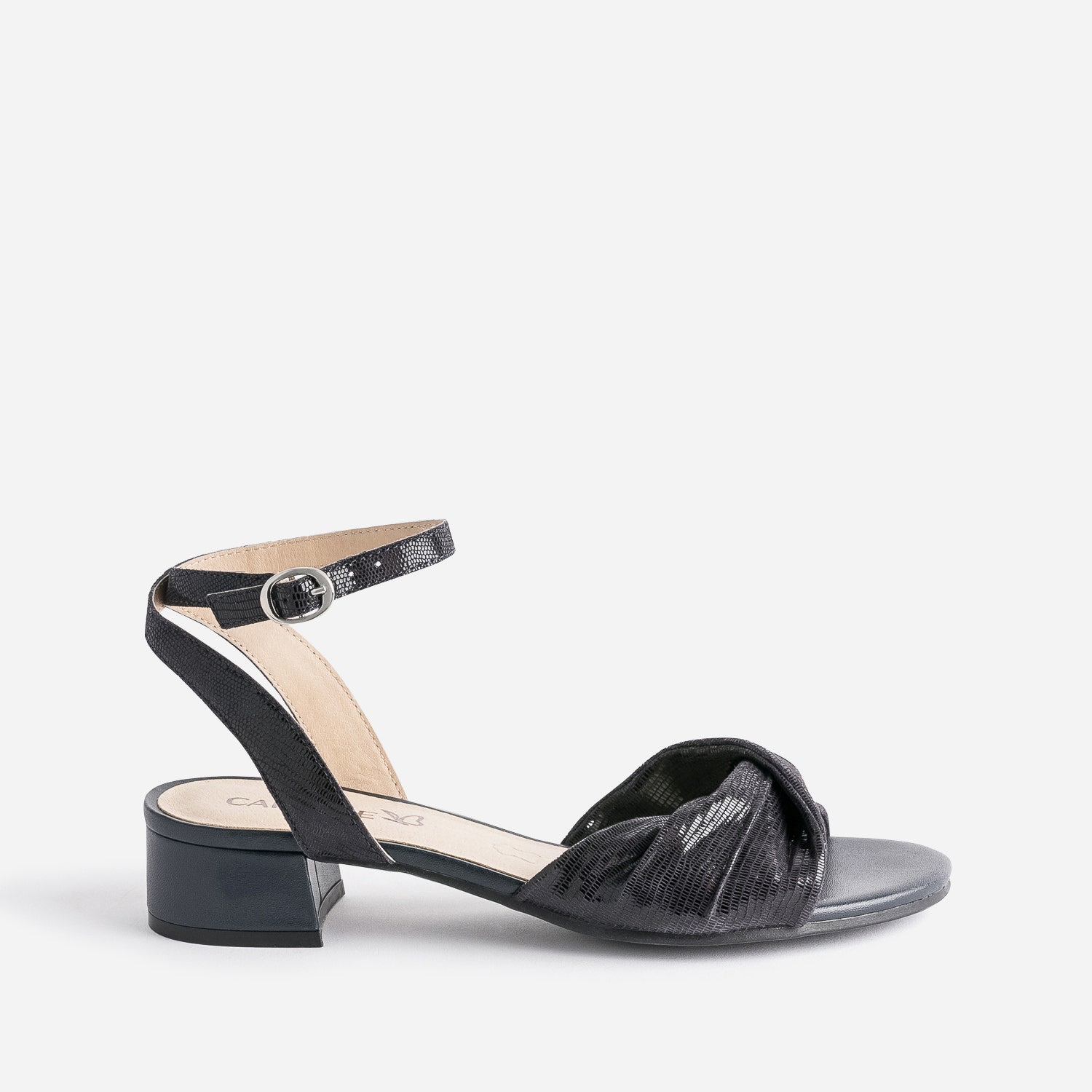Sandale CAPRICE marine cuir effet python verni