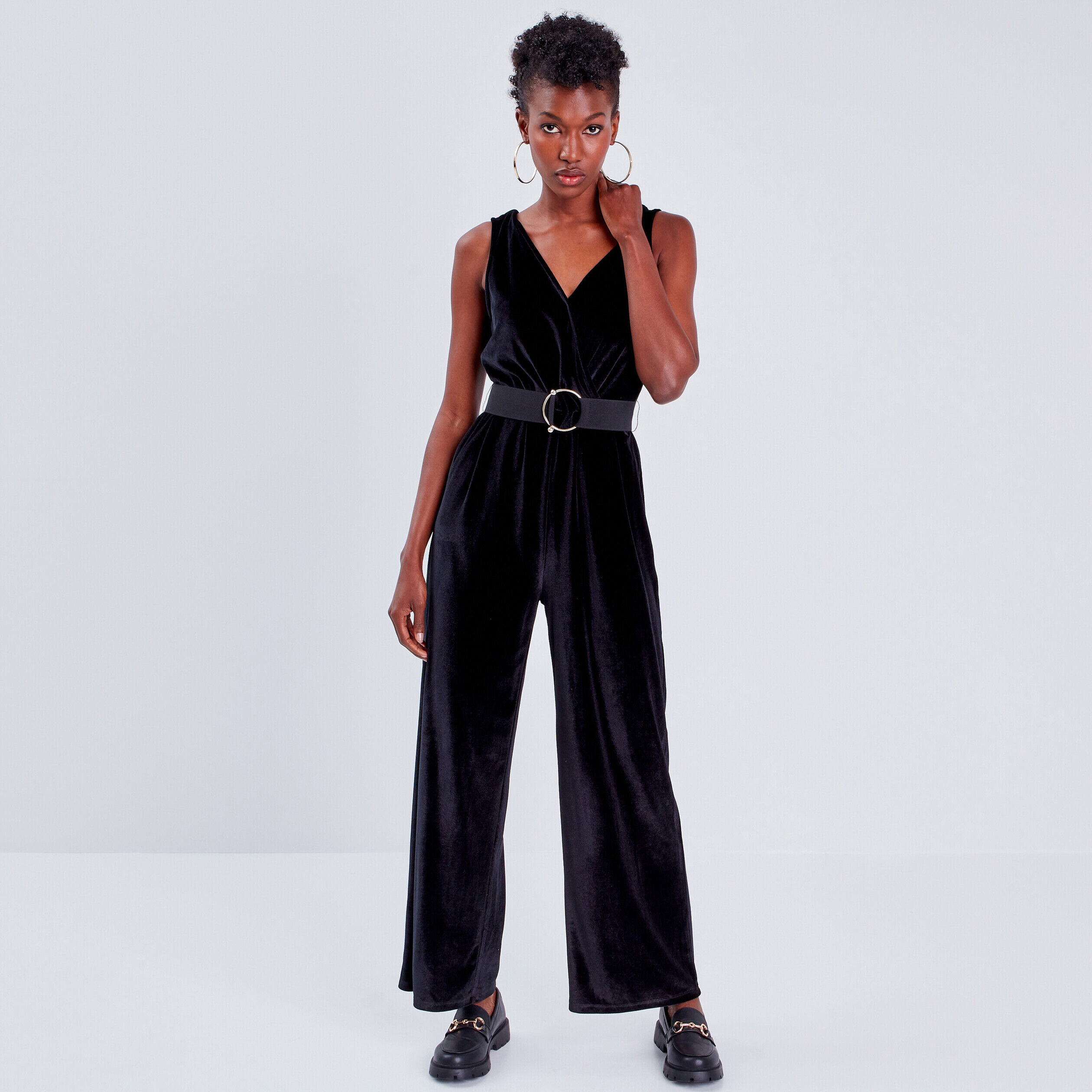 Combinaison pantalon velours noir femme | Cache Cache