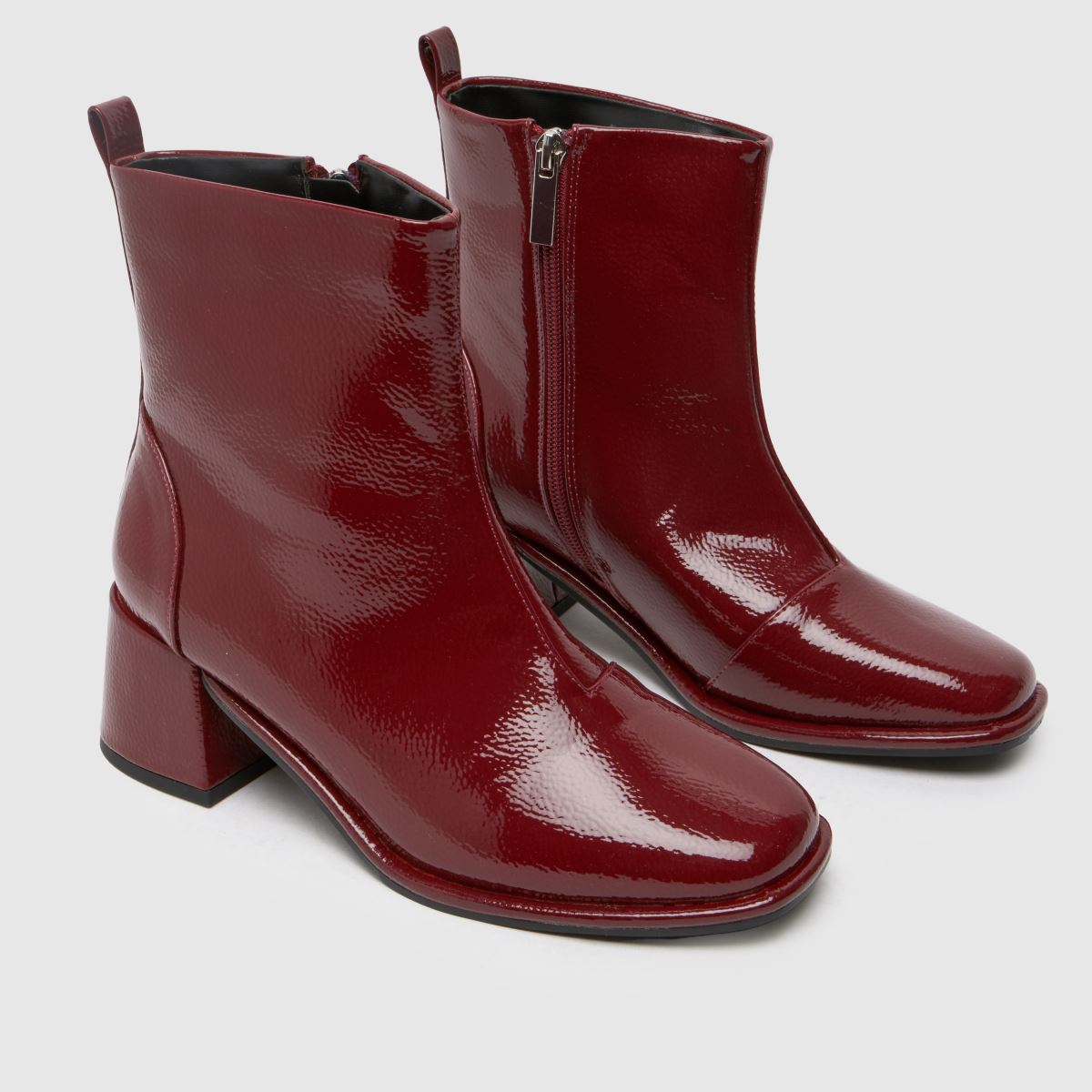 Schuh Wide Fit bowie blokkos bokacsizma piros színben