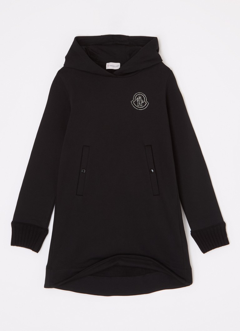 Rochie Moncler tricotată cu logo și cristale.