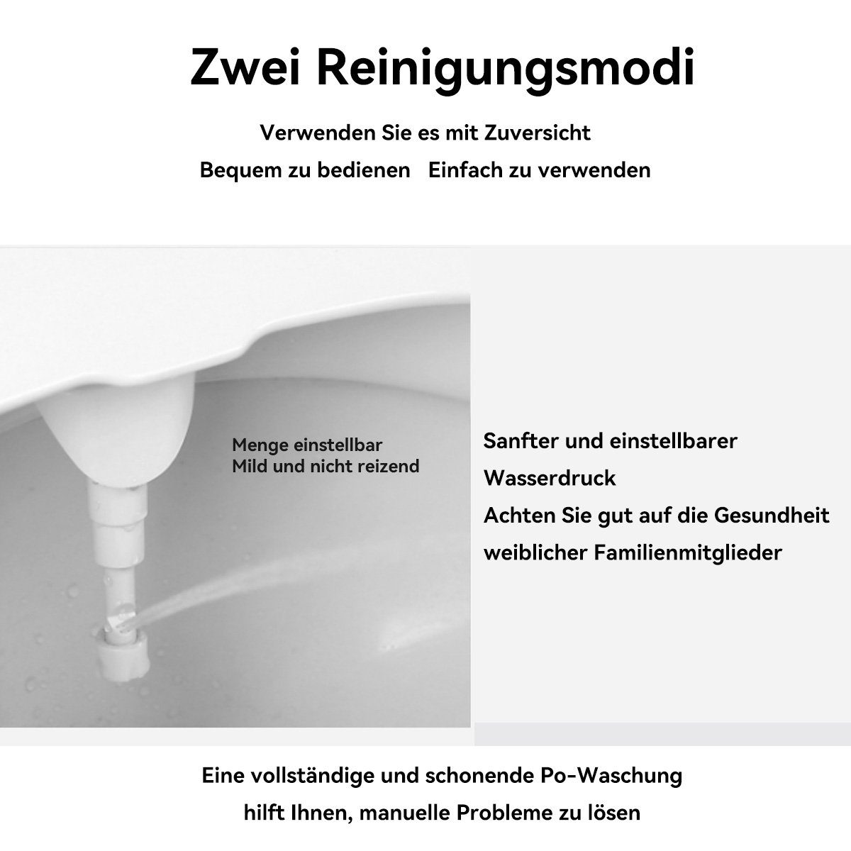 Hikeren Bidet, 2Modi,selbstreinigende 2Düsen,Lochabstand: 84-196 mm
