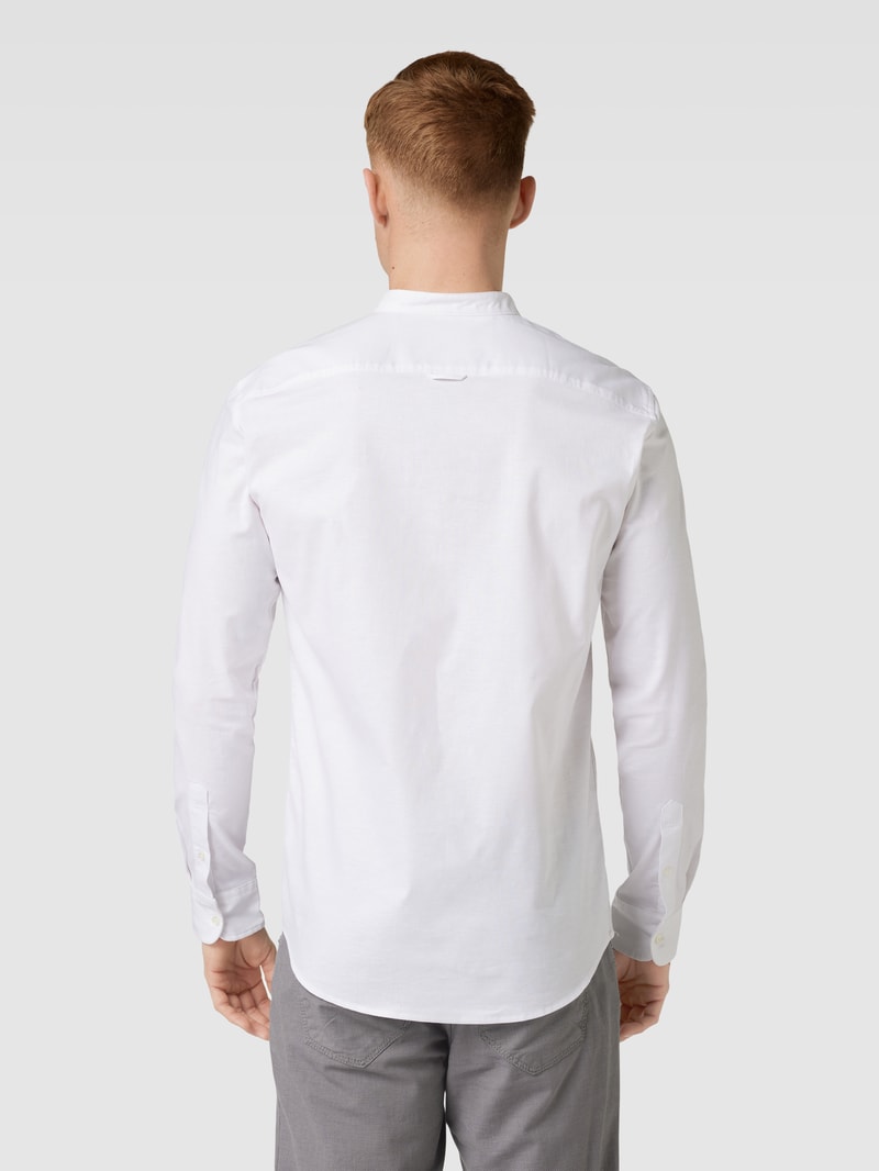 Freizeithemd mit Label-Stitching in weiß