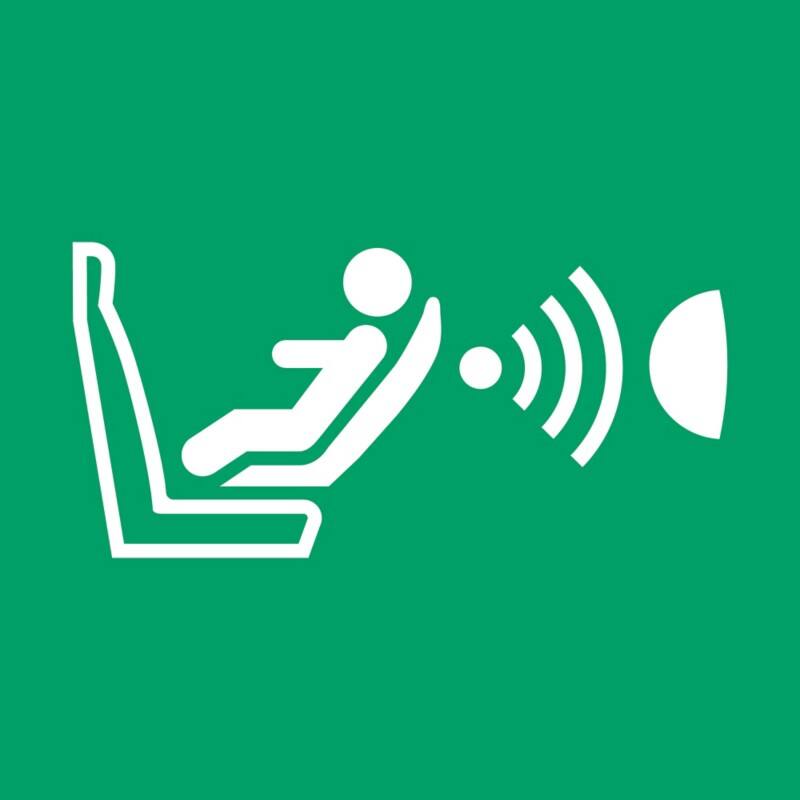 Djois Warnschild Automatisches Erkennungssystem/Orientierung Kindersitz (CPOD) Klebstoff, einschraubbar PP (Polypropylen) 15 (B) x 0,14 (H) cm 3 Stück