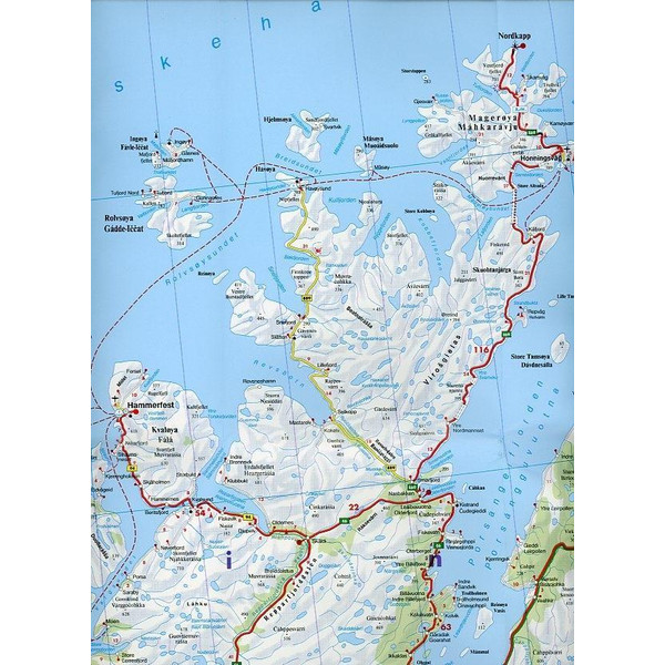 FuB Norwegen 04. Nordkap / Hammerfest 1 : 400 000. Autokarte - Straßenkarte