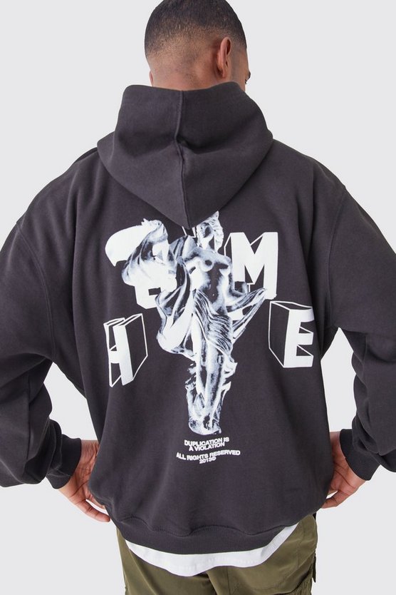 Tall Oversize Hoodie mit Homme Print