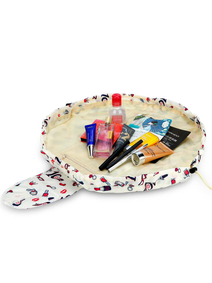 Intirilife One Step Kulturbeutel mit Kordel in CREME GIRLY MOTIV günstig kaufen onesize