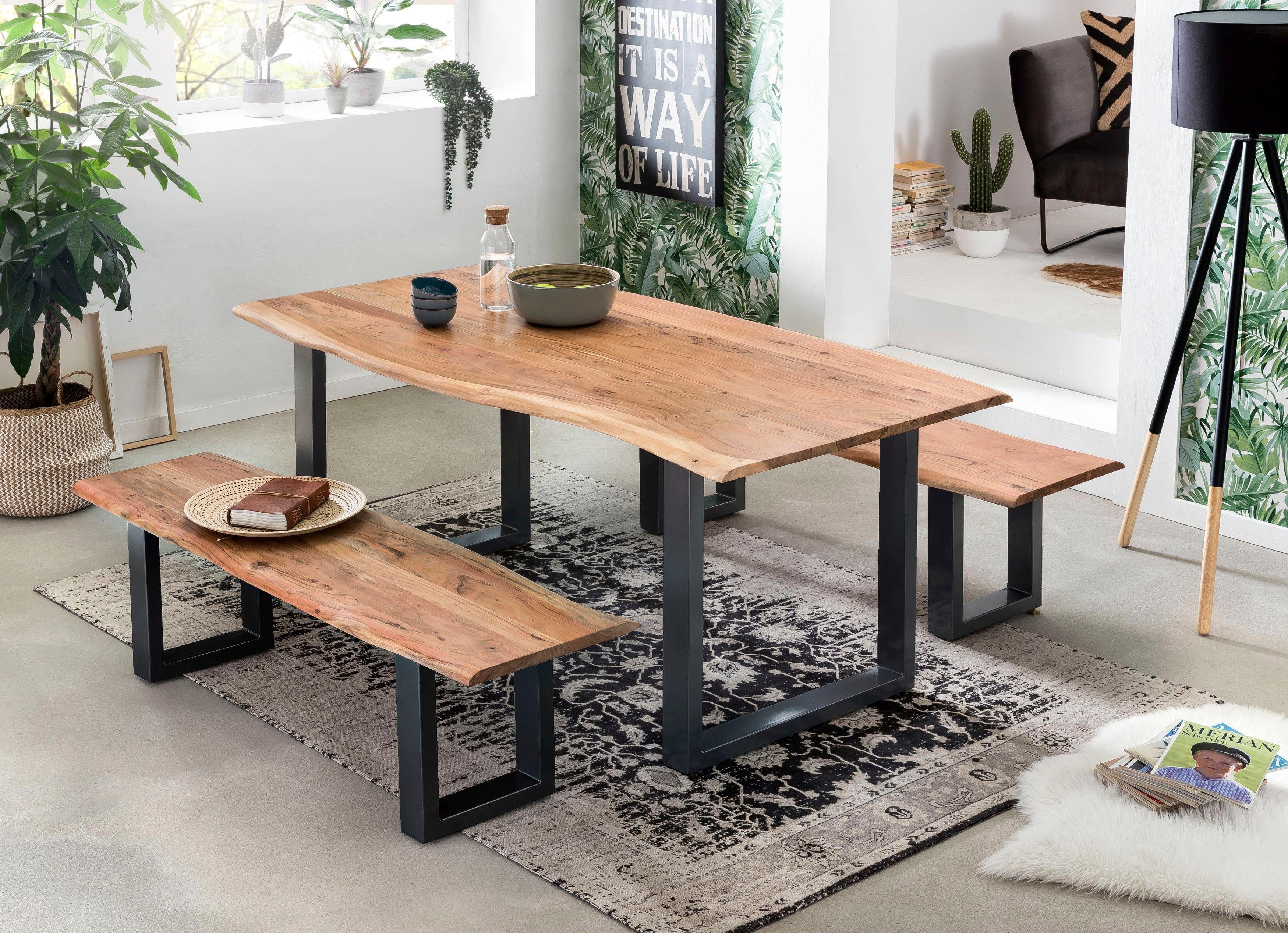 SIT Esstisch Tops&Tables, mit Tischplatte aus Akazie mit Baumkante wie gewachsen