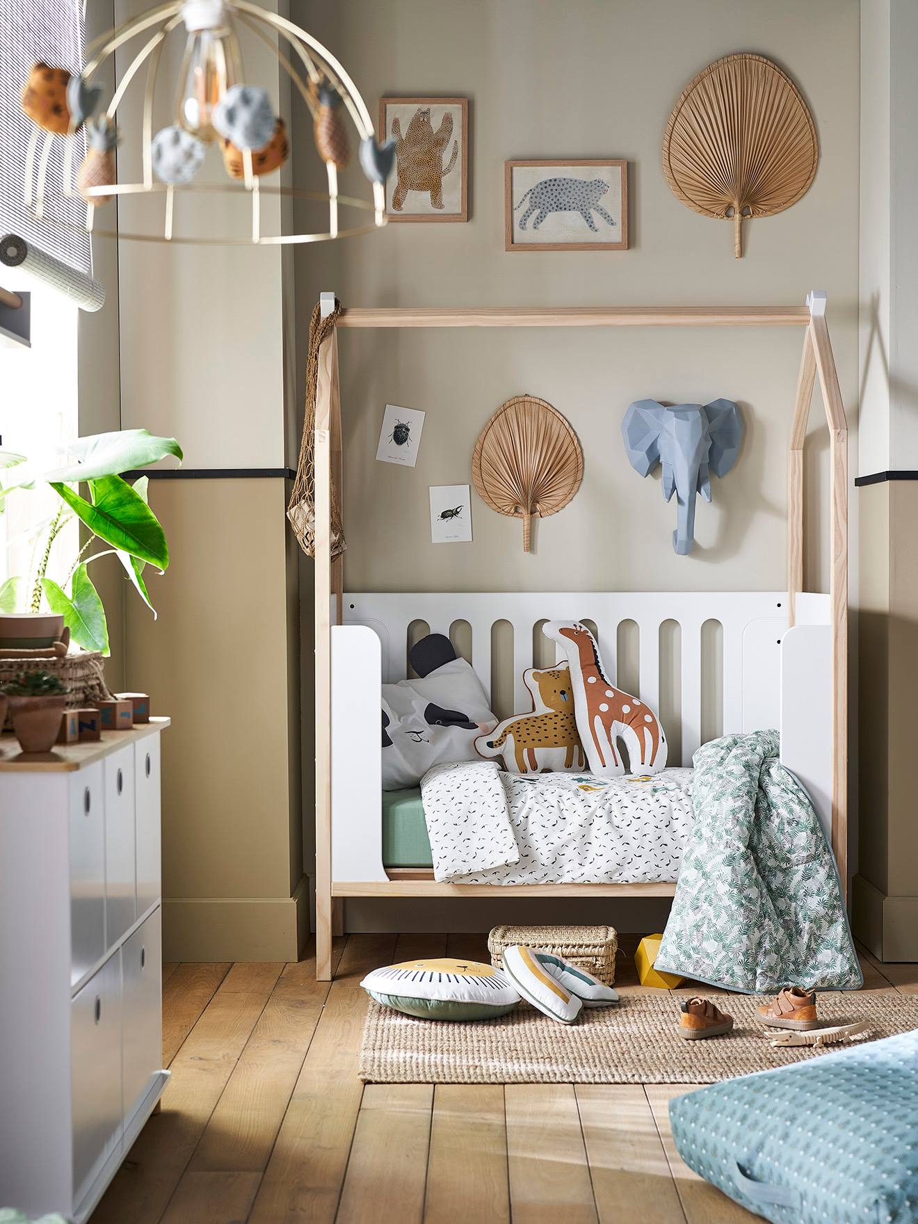 Vertbaudet Baby Kombi-Hausbett KOKOSNUSS - sand