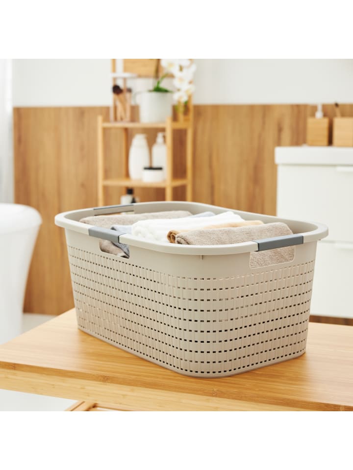 Rotho Country Wäscheset 2tlg. 55l, 40l, Kunststoff (PP) BPA-frei in Cappuccino günstig kaufen onesize