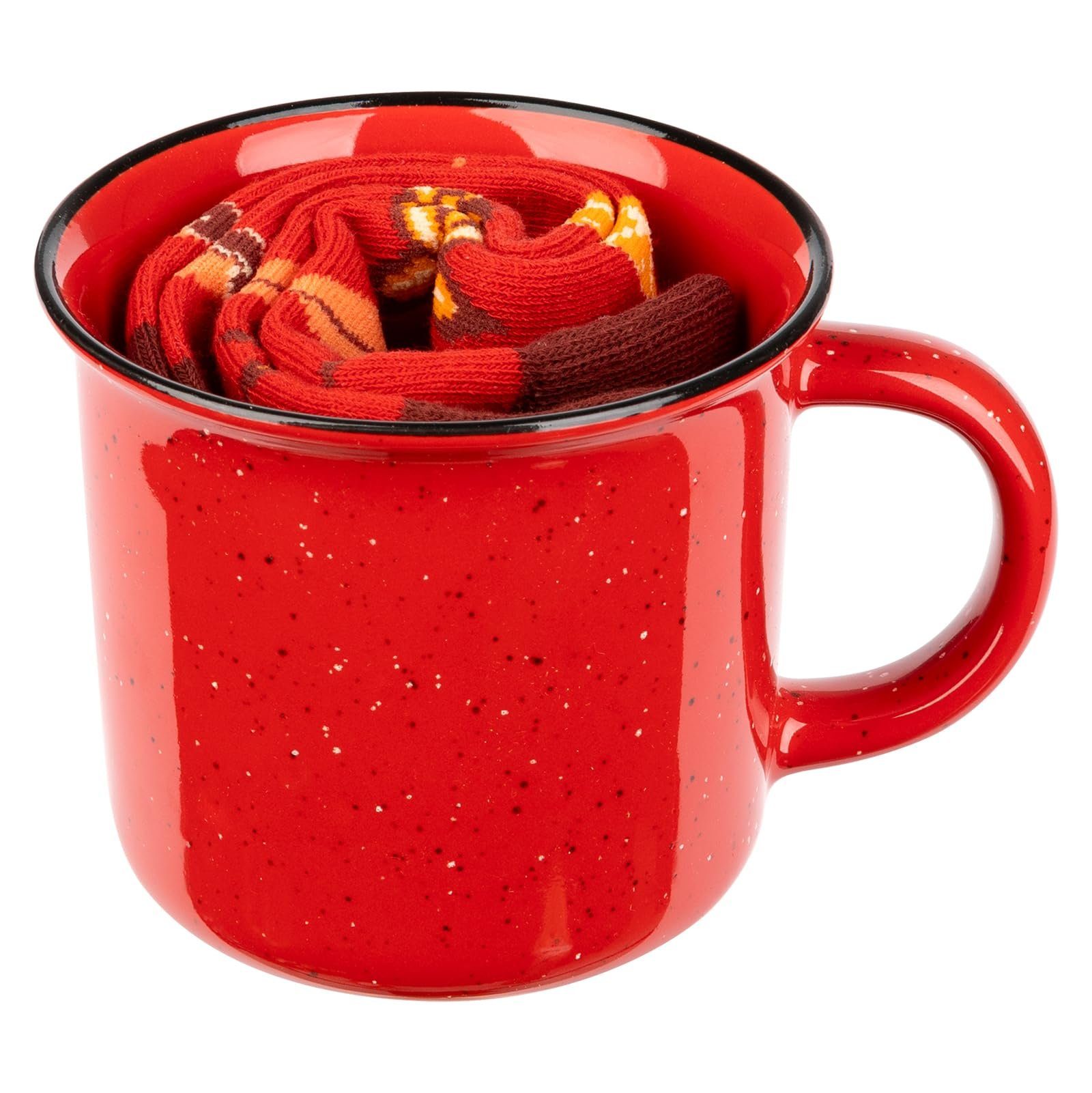 Soxo Socken Glühwein Weihnachten Socken + Becher Lustige Geschenke Unisex (1 Paar, 1-Paar, 1 Paar) Weihnachten Socken
