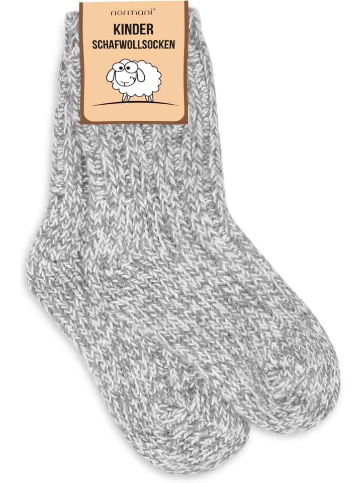 normani 3 Paar Kinder Norwegersocken mit Schafwolle in Marine/Hellgrau/Dunkelgrau günstig kaufen