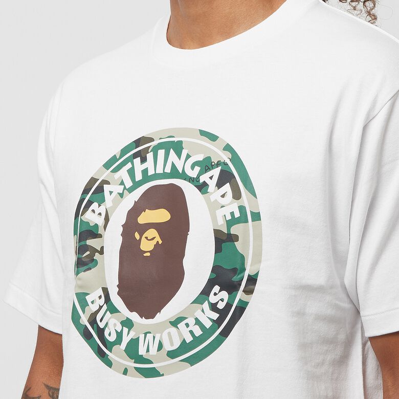 A Bathing Ape Woodland Camo Busy Works Tee M white