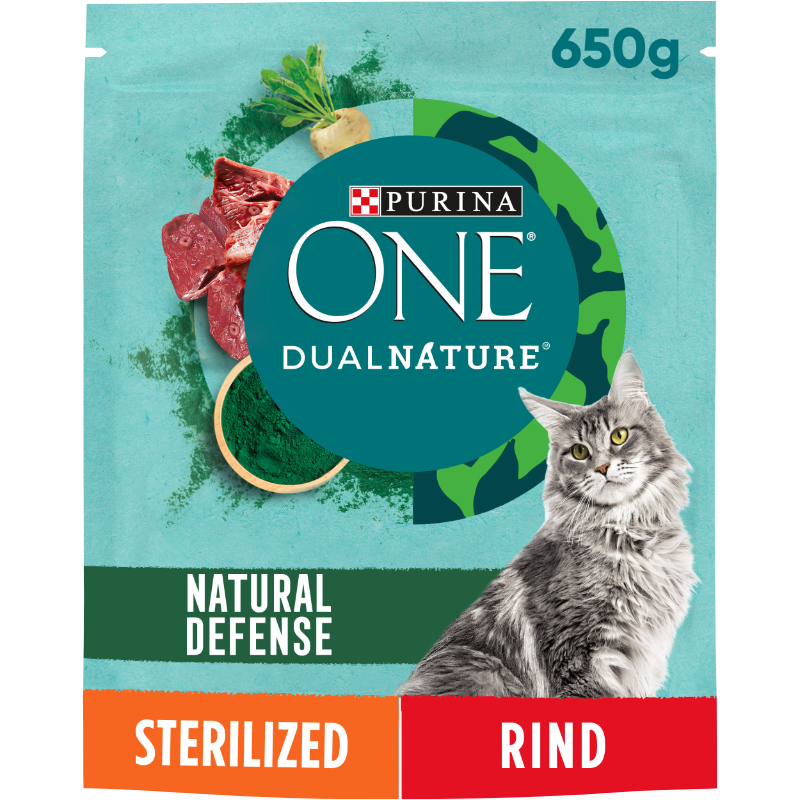 Purina ONE Trockenfutter Purina ONE DualNature Sterilised 650g Rind 650 g