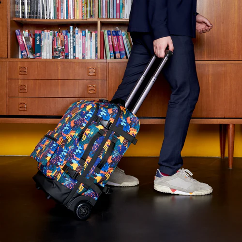 Small 2-wheel soft-sided suitcase, Boulogne blue