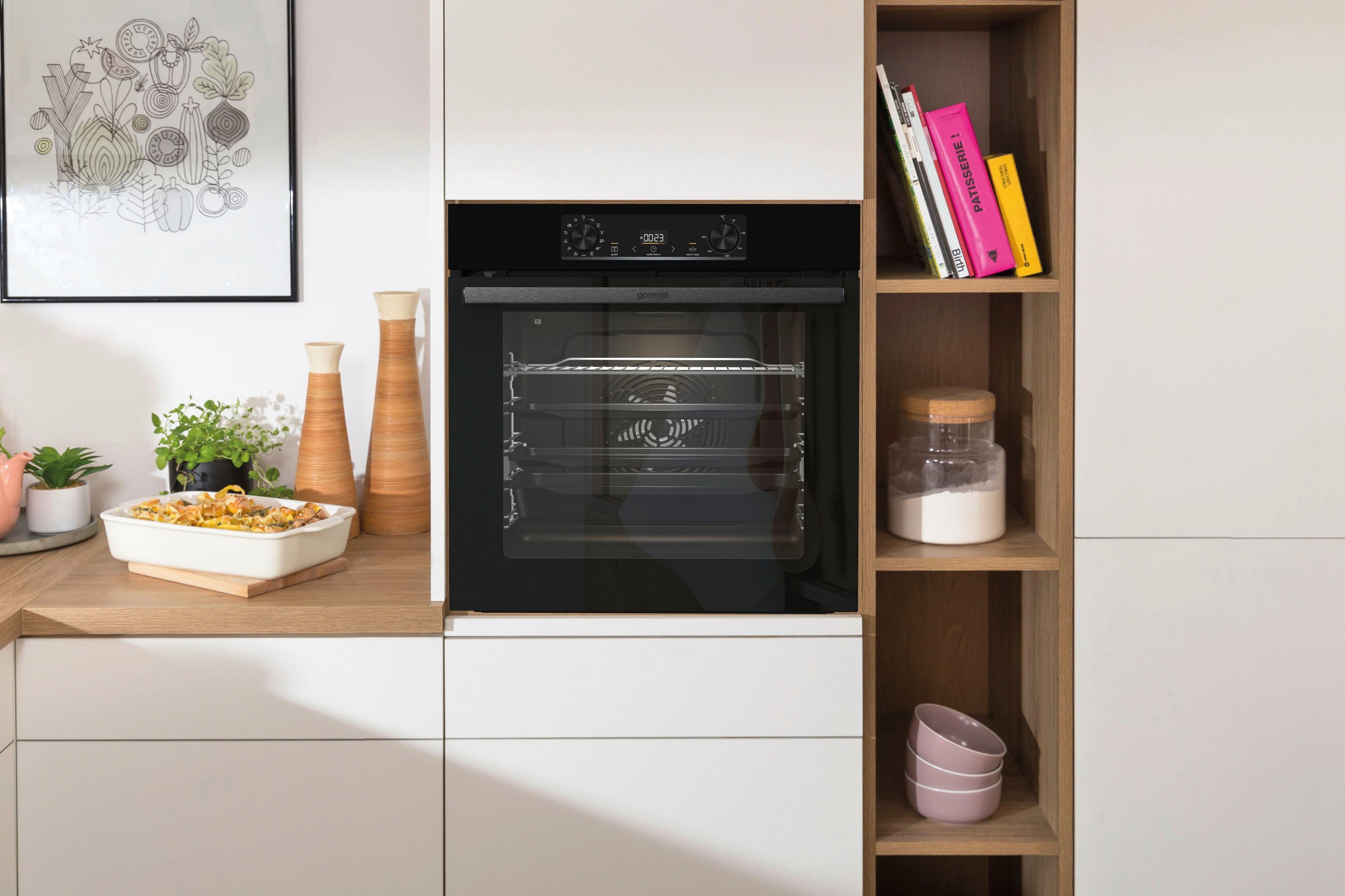 GORENJE Pyrolyse Backofen BPS6737E14BG, mit 1-fach-Teleskopauszug, Pyrolyse-Selbstreinigung